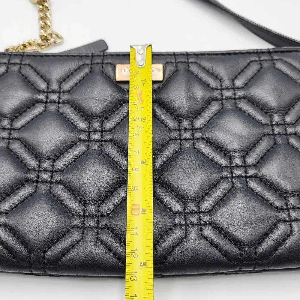 Kate Spade New York Presley Astor Court Black Leather Quilted Crossbody Bag